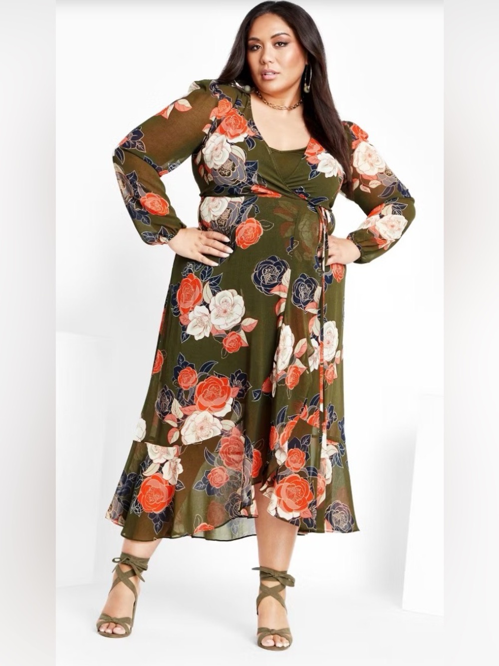 CITY CHIC | Sadie Maxi Dress - military - Picture 3 of 8